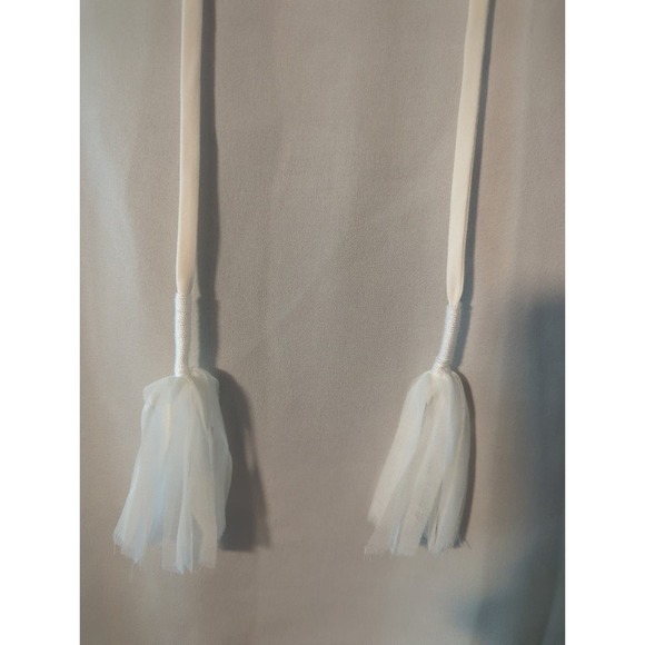 Diane Von Furstenberg V-neck Cream long sleeve blouse top - Picture 2 of 6